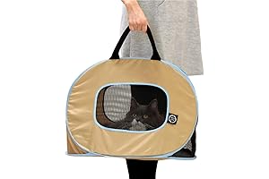 Necoichi Cat Carrier Foldable - Stress-Free Travel for up to 2 Cats (Beige)