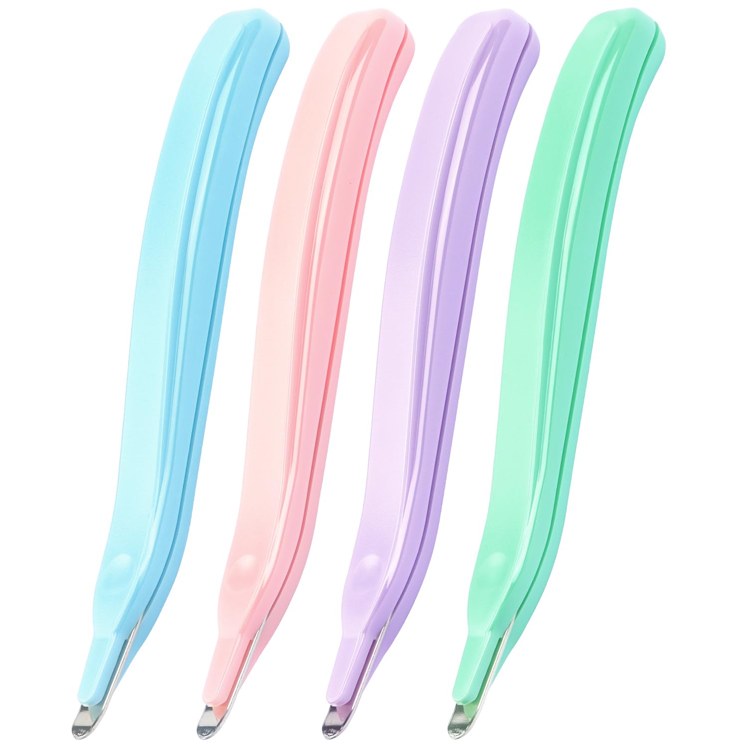 Professional Magnetic Staple Remover Puller Staples Remover Staple Removal Tool for School Office Home 4 Pack (Blue, Pink, Purple, Green)