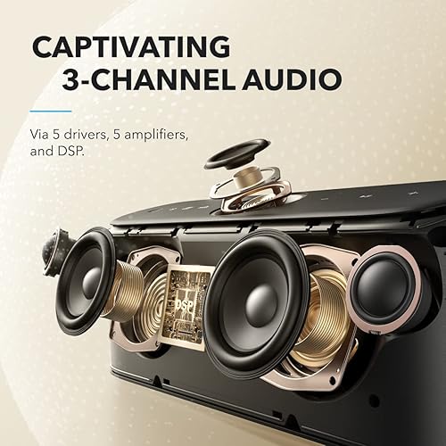 Miniatura 6 de Soundcore Motion X600 - Altavoz Bluetooth portátil con audio espacial inalámbrico de alta resolución, sonido de 50 W, IPX7 impermeable, 12 horas de