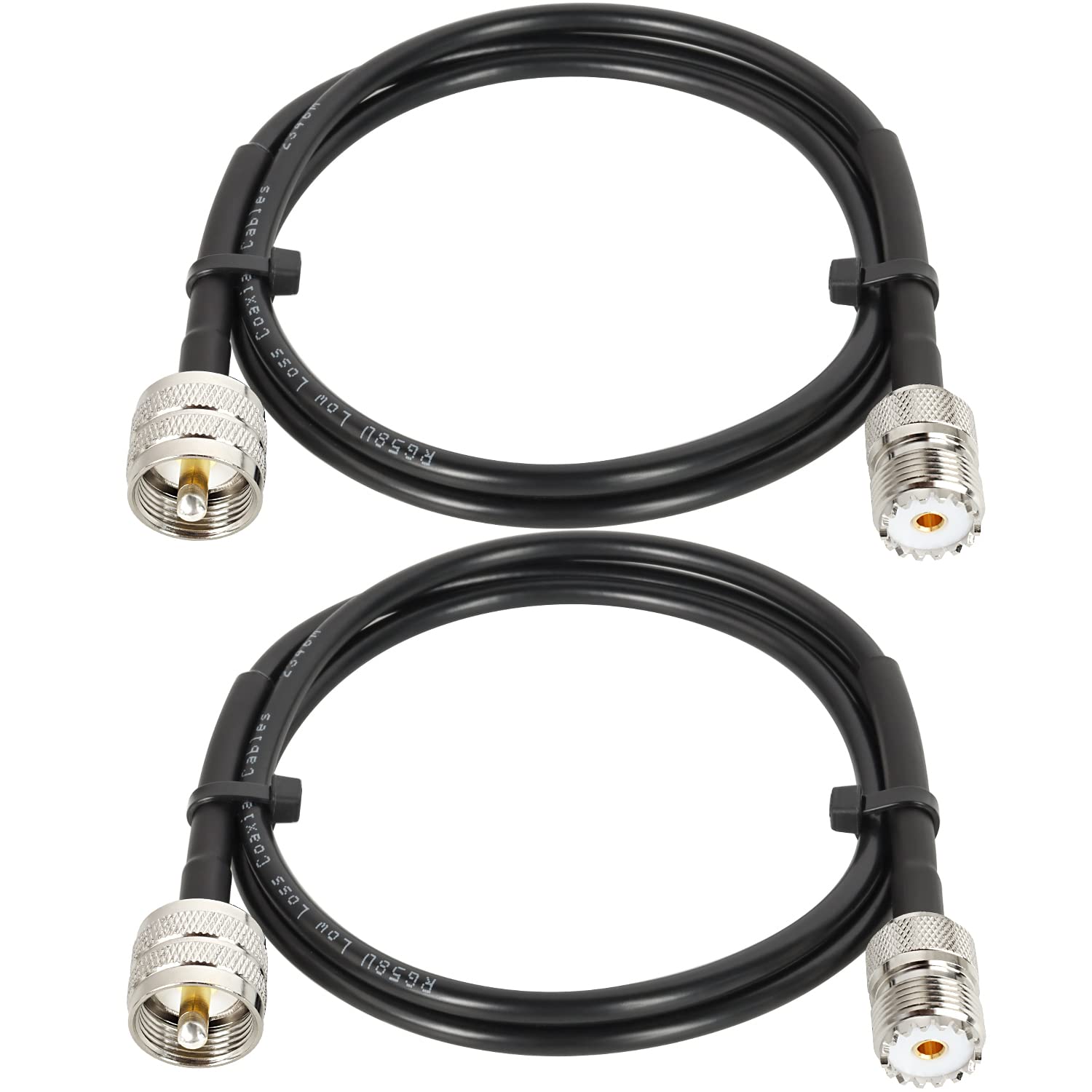 MOOKEERF PL-259 UHF CB Coax Cable 3FT, RG58 PL-259 UHF Male to Female Low Loss CB Radio Cable for HAM Radio, Antenna Analyzer, Dummy Load, SWR Meter (