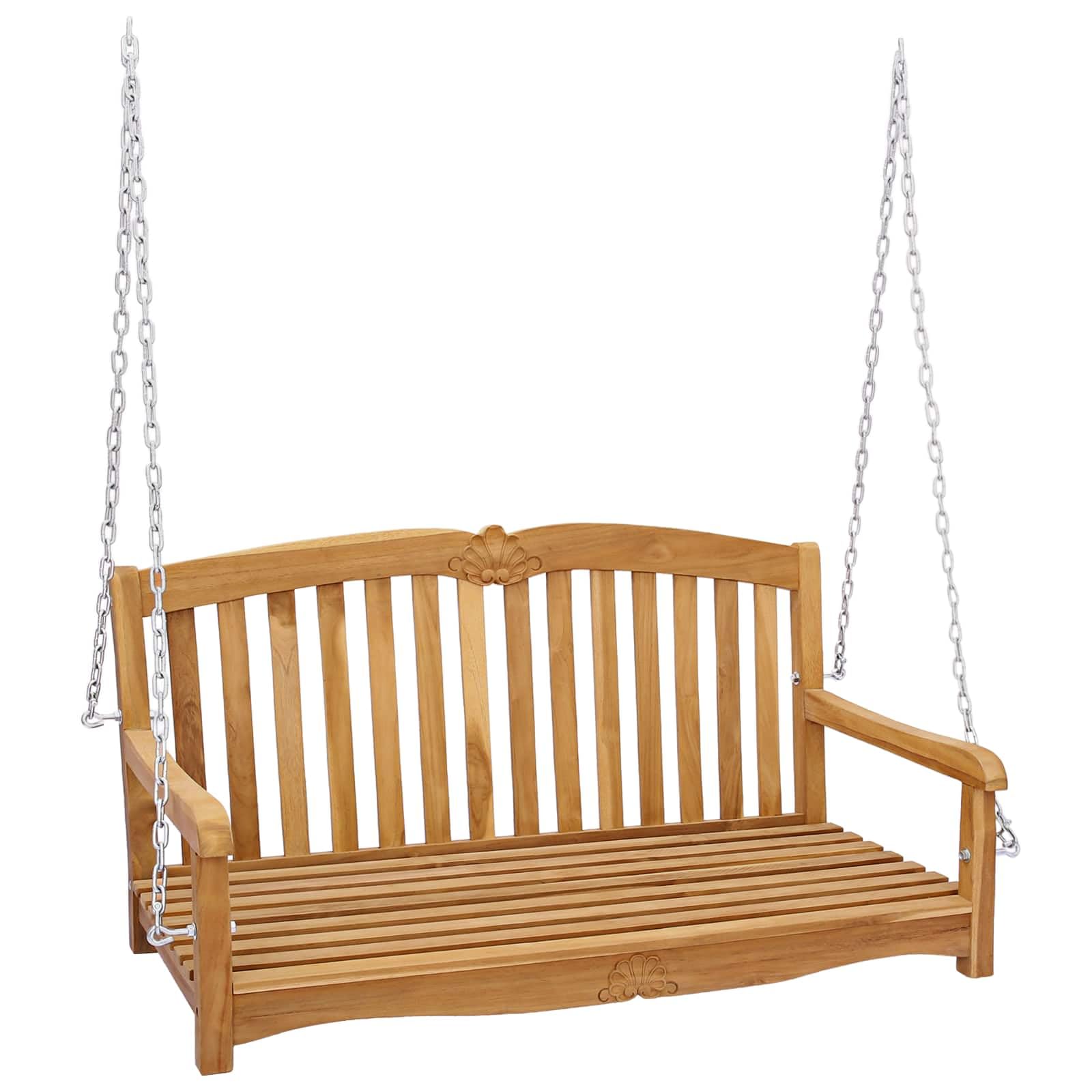 vidaXL Huśtawka 114 x 60 x 60,5 cm Lite drewno teakowe naturalny
