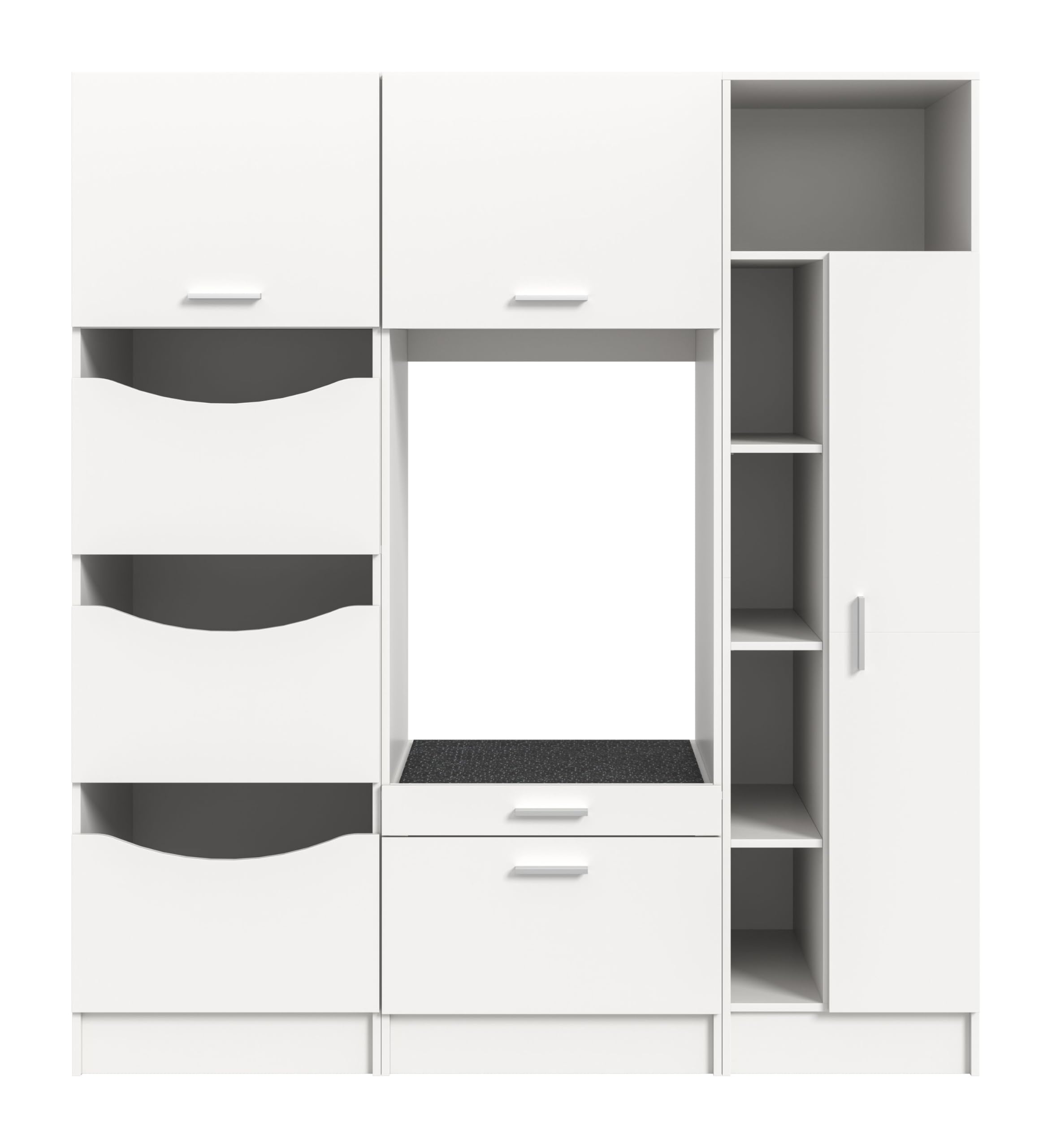 Homes & Jones Waschmaschinenschrank 3-TLG. Set weiß Hauswirtschaftsraum | WASCHMASCHINEN Set 3 tlg. BxHxT 176x195x68 cm in weiß – Wäscheschrank, Waschmaschinenschrank & Universalschrank