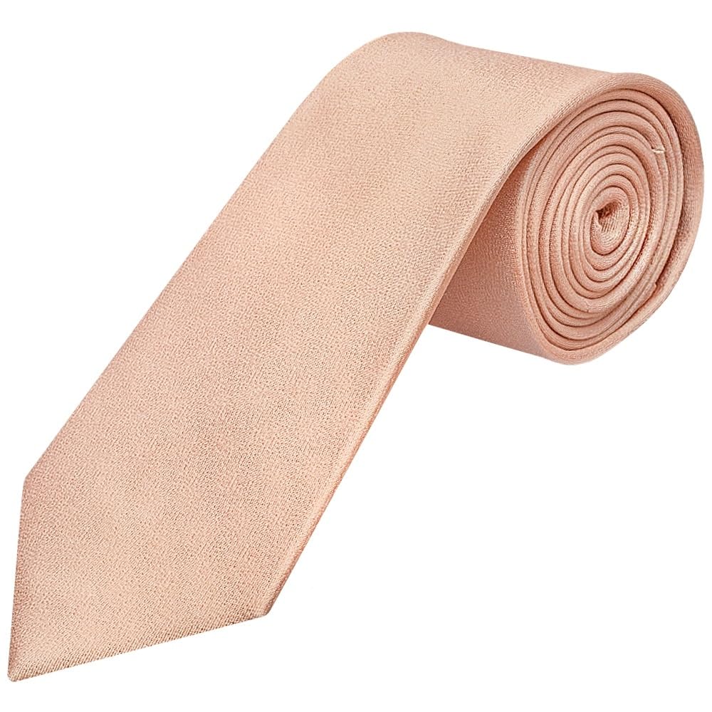 TIES R US Plain Pale Peach Silk Classic Men's Tie