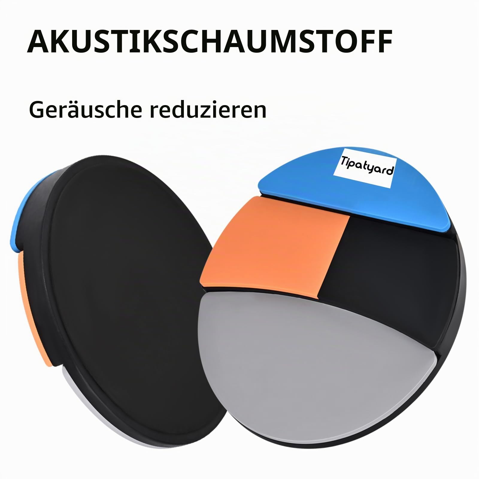 Drum Practice Pad, 12 Zoll Silent Practice Pad mit vier verschiedenen Spielflächen