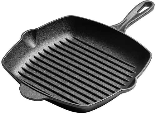 Cast Iron Grill Pan, Square Skillet (10 inch)
