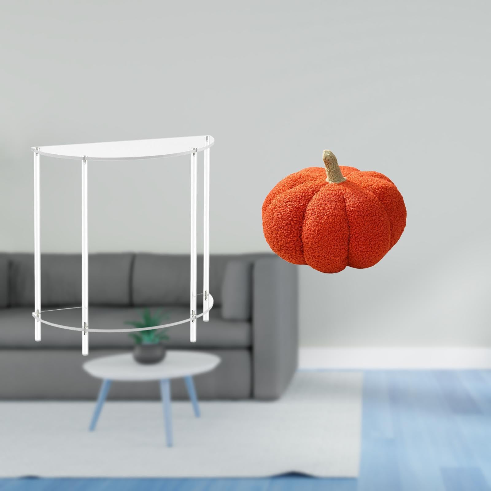 Enakshi® Acrylic Pumpkin Accent Table with Plush Cushion for Small Spaces Decorative Nightstand Sofa Bed Living Room Bedroom Home Decor|Home & Garden | Furniture | Tables-image-36