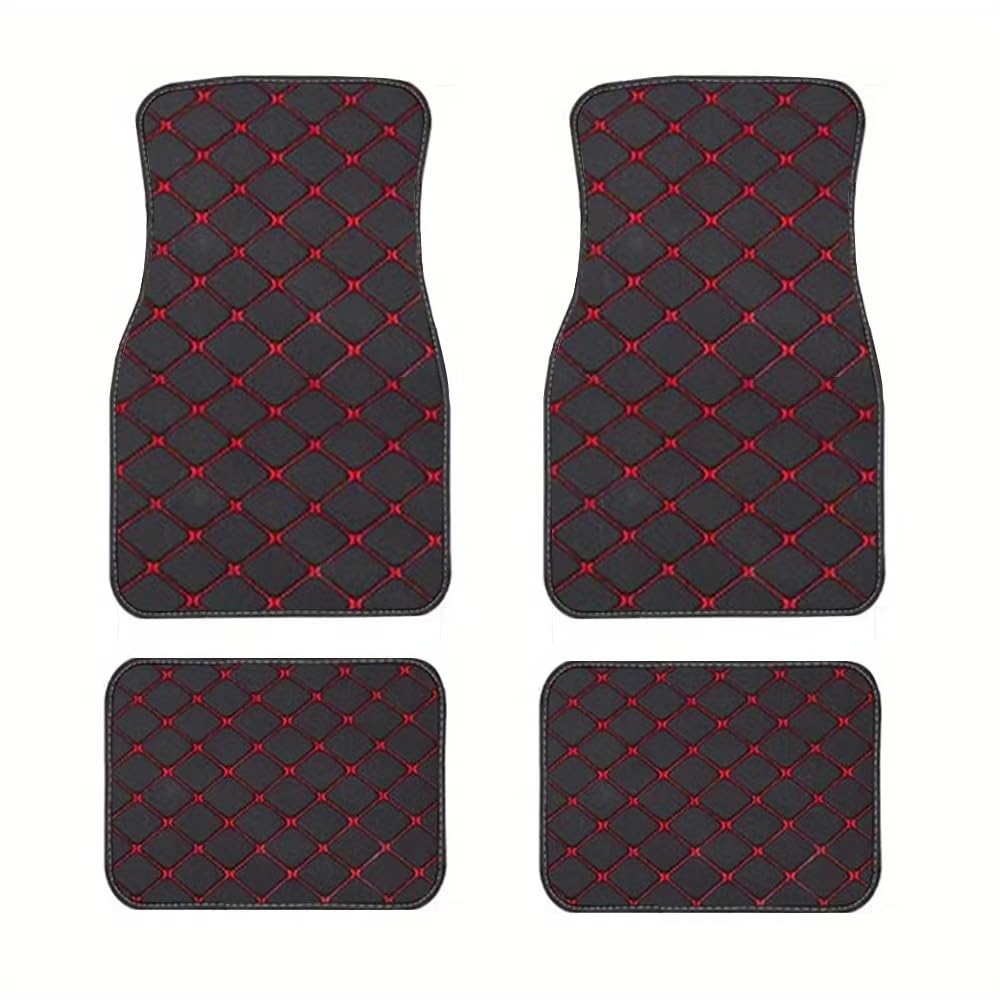 4pcs Leather Car Floor Mats Non Slip Carpets Protection Liners, for Toyota Land Cruiser 5seats 2010-2015 Interior Accessories,B