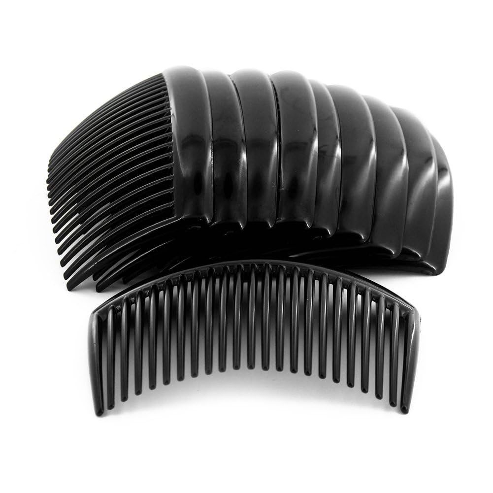 VORSET (Pack of 4) Plastic Side Hair Combs for Women & Girls – Black Hair Comb Set for Styling & Bun | Durable & Lightweight Hair Accessories-image-14
