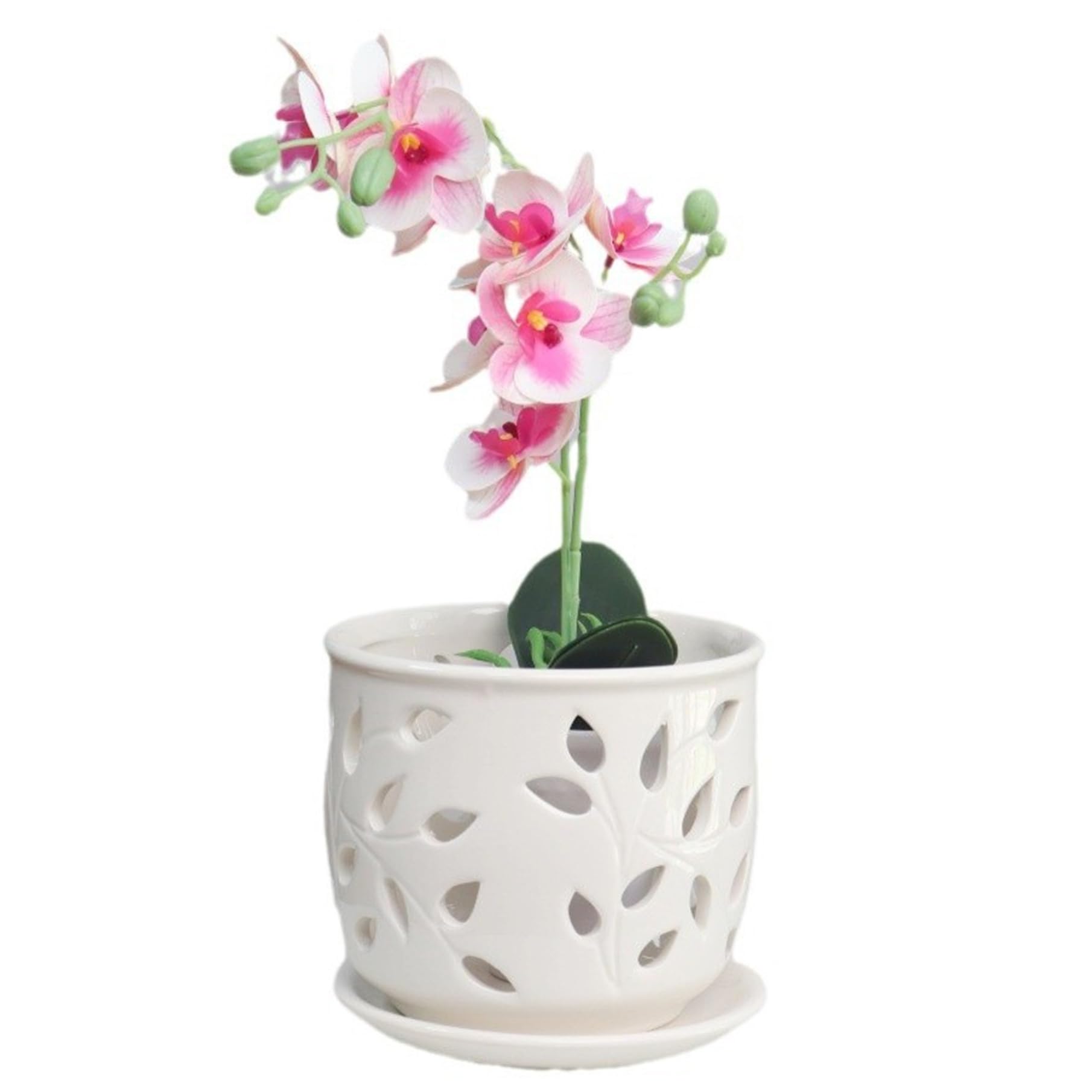 Azidweryq 5 Inch Orchid Pot With Holes, Ceramic Plant Pots With Drainage Holes And Tray Promoting Air Circulation And Drainage For Orchid Root Health To Assist New Plants Or Repotting