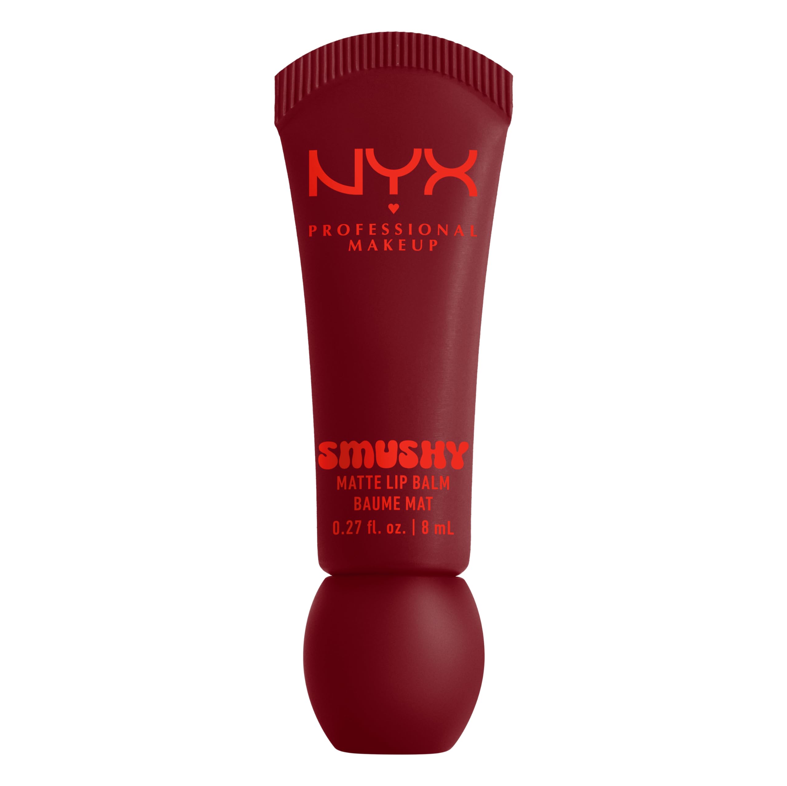 NYX Professional Makeup Smushy, Matte Lip Balm, Soft Diffused Color, With Mochi Rice Powder, Comfy Matte Finish, Buildable Coverage, Silicone Applicator, Fudge Cookie Scent, Shade: Swipe 2 Smooth (Brown Red)