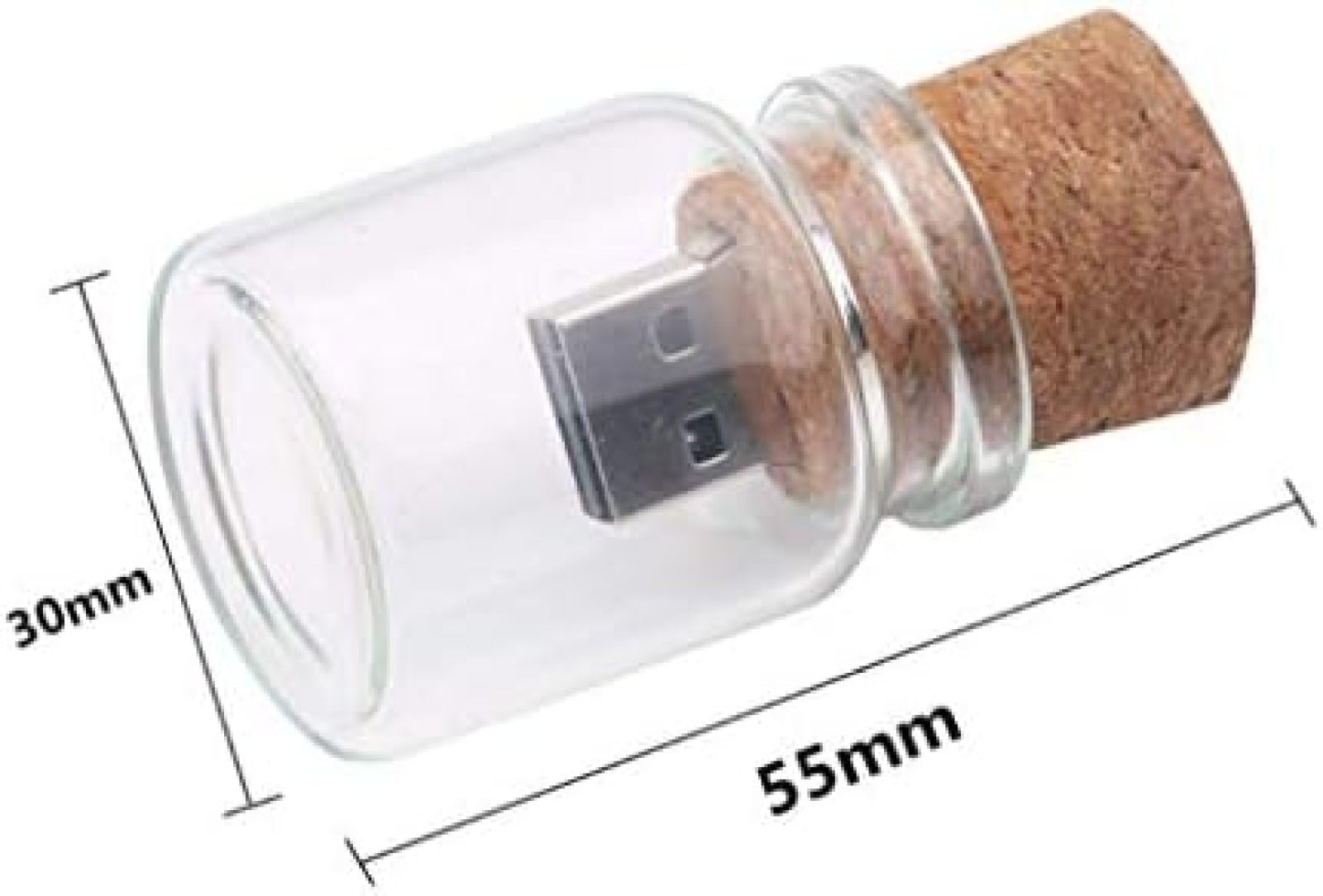 Chiavetta USB da 8 GB Chiavetta USB con bottiglia carina Drift Jar Chiavetta USB in vetro trasparente Chiavetta USB per regalo, 64 GB