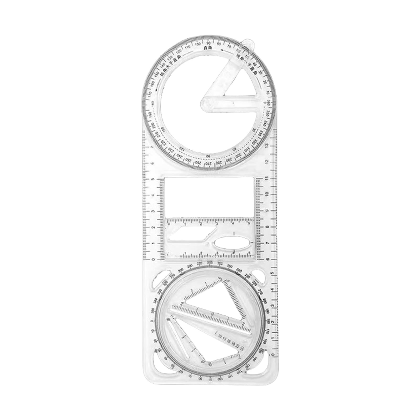 Hdoytxxm 1 Set 1/2 / 3 Pcs Multifunctional Ruler Measuring Geometric Draft For Drawing