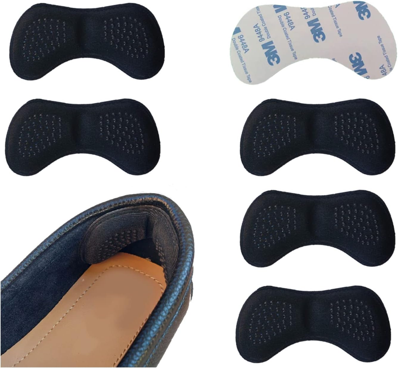 VivoFoot 6 PCs Antislip Heel Grips, Thick Liners & Fillers for Half