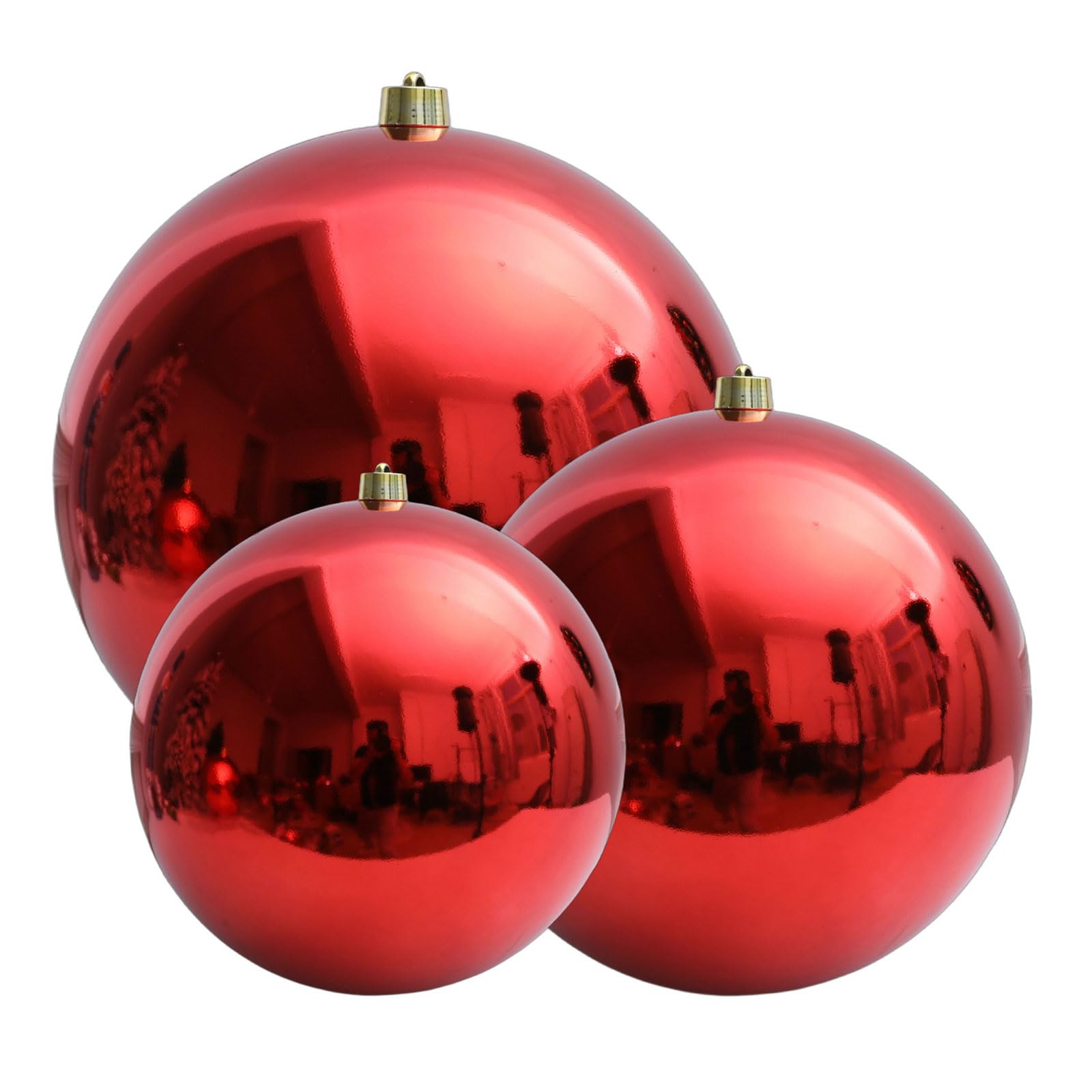 Rote, glänzende Weihnachtskugel, einfach aufzuhängendes Design, geeignet für Weihnachtsbaum und Partyszenendekoration Rote Funkelnde Kugelverzierung