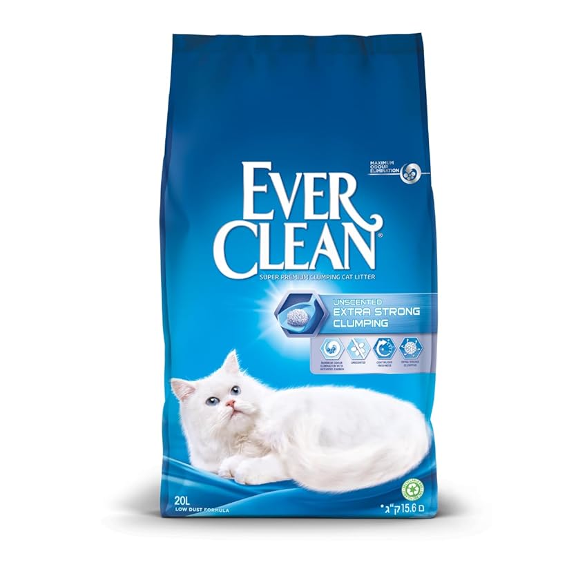 Ever Clean Lettiera per gatti, Extra forte agglomerante, non profumata, 20L