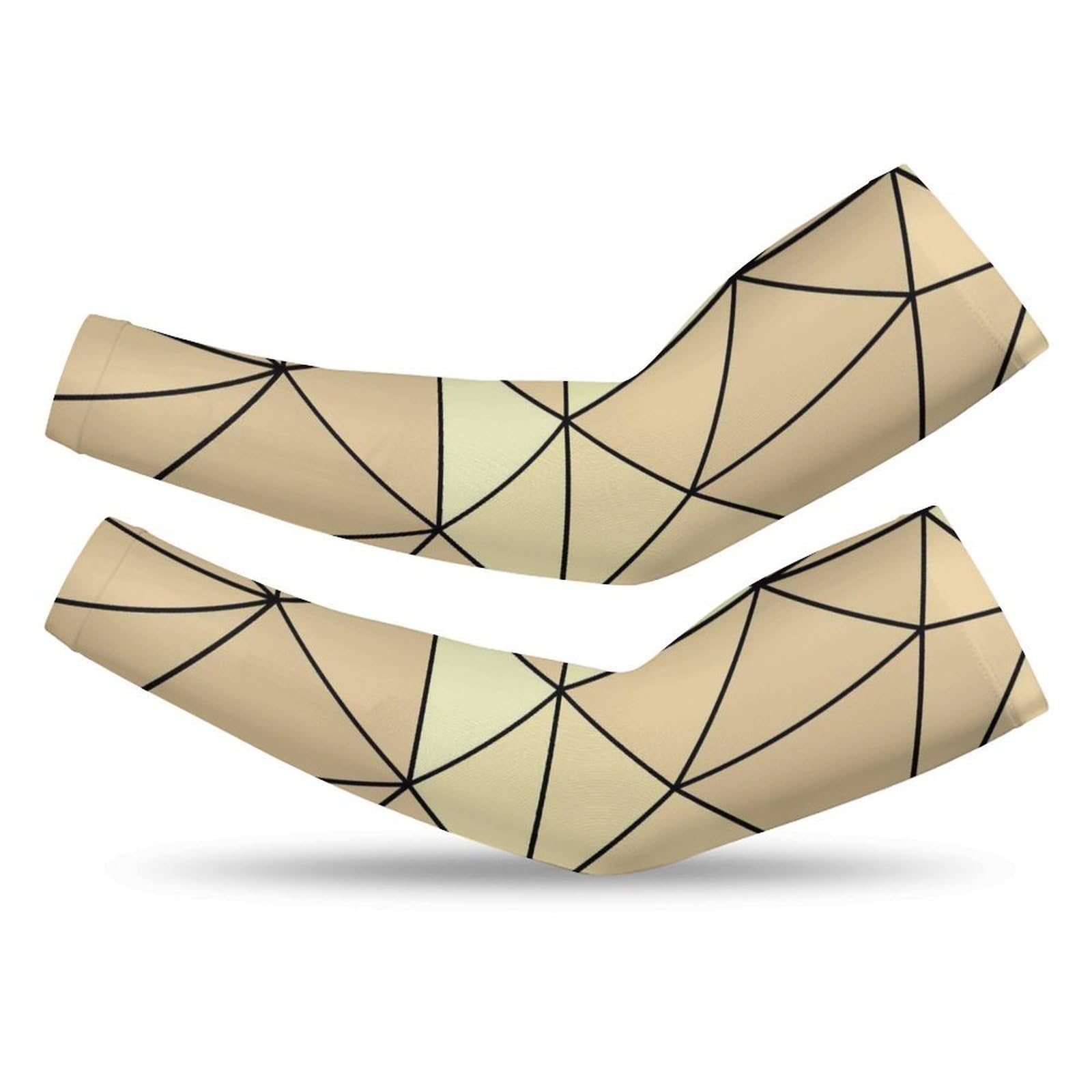 Xmkltbz 1 Pair Cooling Arm Sleeves, Unisex Warmer Spandex Sports Cover Uv Sun Protection for Cycling Golf Running S Print Vintage Polygonal Mosaic Multicolor Geometric Purple Pink Blue