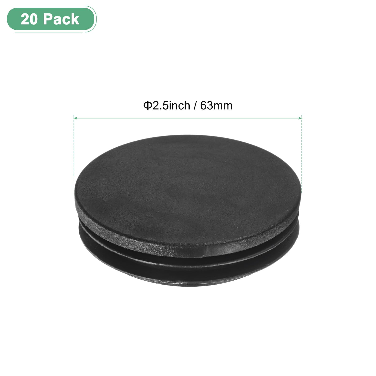 M METERXITY 20-Pack Round Plastic Hole Plugs, 2.5" (63mm) Plastic Tubing End Caps for Patio/Chairs/Fences - Image 3
