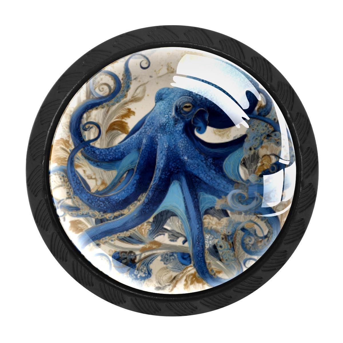 Heoeh Multi 12 4 Pcs Kitchen Cabinet Knobs, Blue Octopus Drawer Knobs Dresser Handles