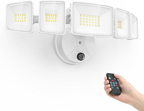 iMaihom 5 cabezales ajustables para iluminación exterior LED del anochecer al amanecer, luces de inundación de 55 W al aire libre con control