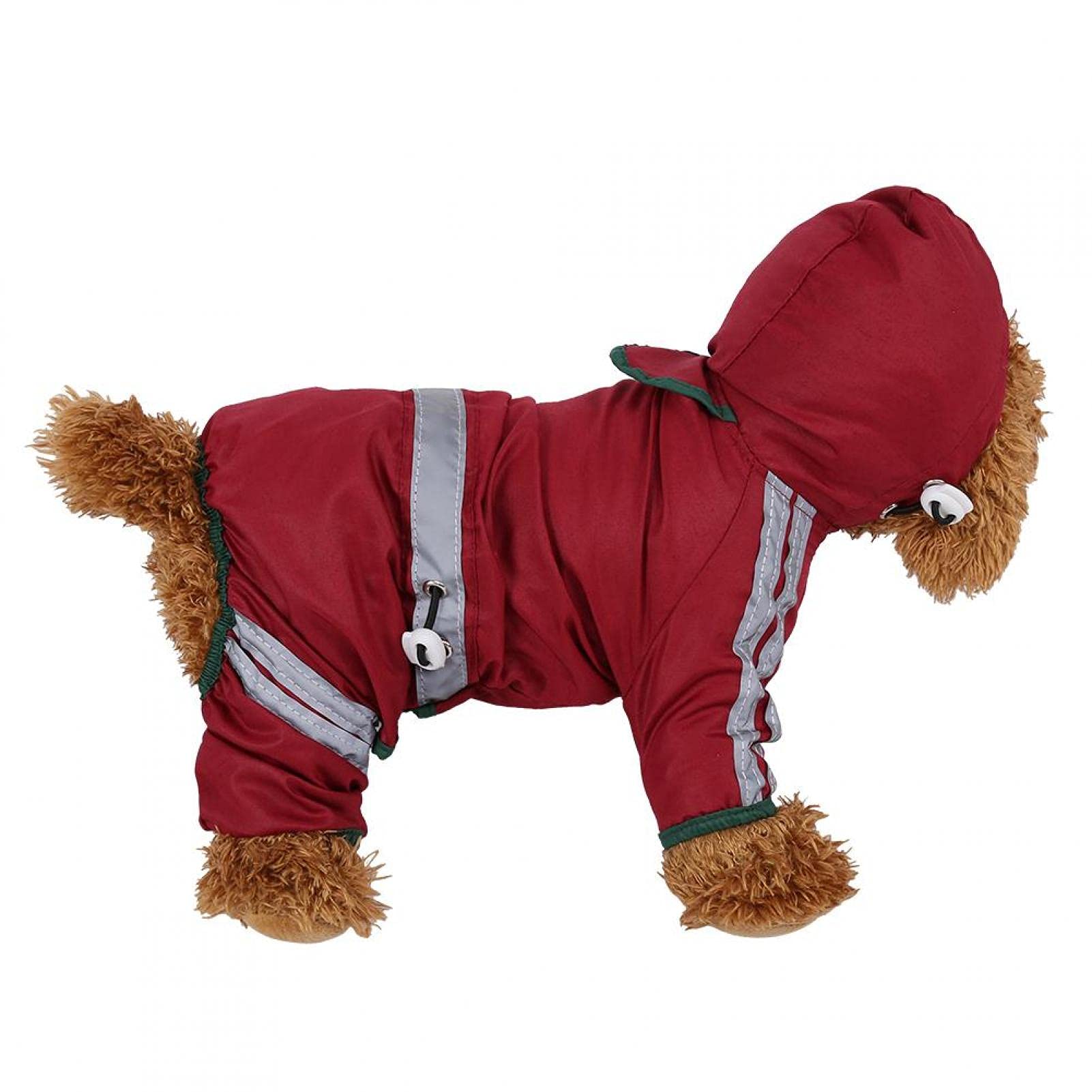 Huisdier regenjas, 6 maten huisdier regenjas waterdichte jas kat hond kap regenjas reflecterende jumpsuit kleding(M
