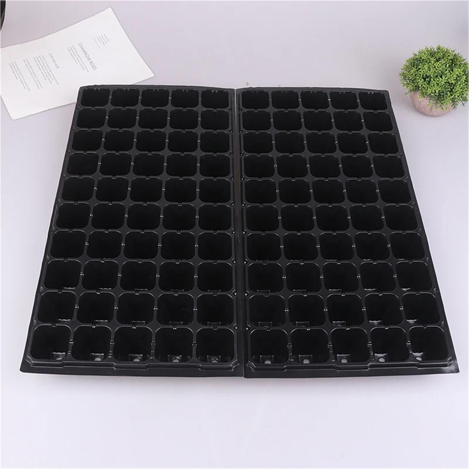 Anzuchtschale 2Pcs 50 Zellen Sämling Trays Kunststoff Garten Keimung Schwarz Container Liefert for Gemüse Blume für Pflanzen
