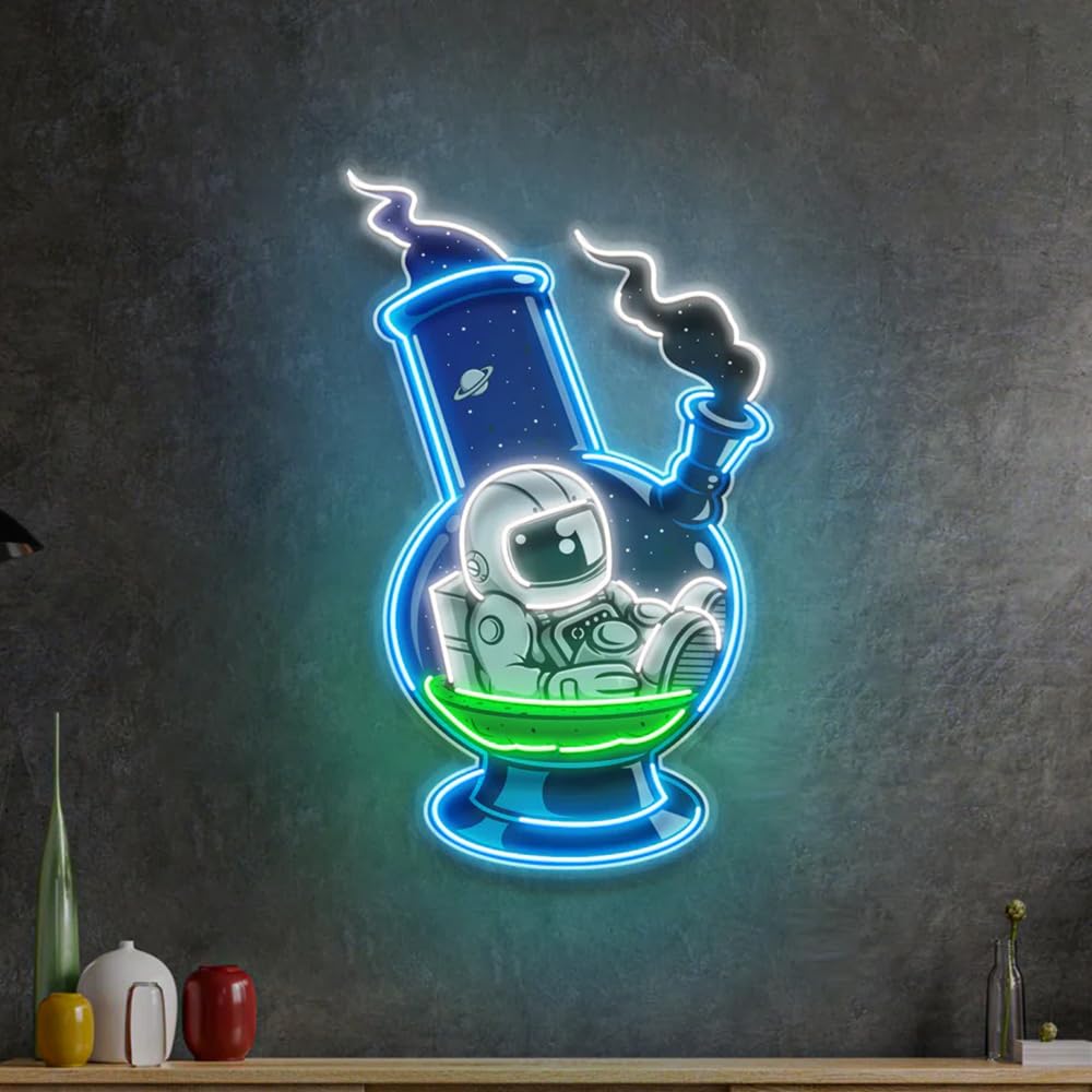 Astronaut Neon Sign Astronaut Space Neon Pop Art Wall Hanging Home Bedroom Wall Decor Bar Beer Gaming Room Decor (16 inch, Style 2)