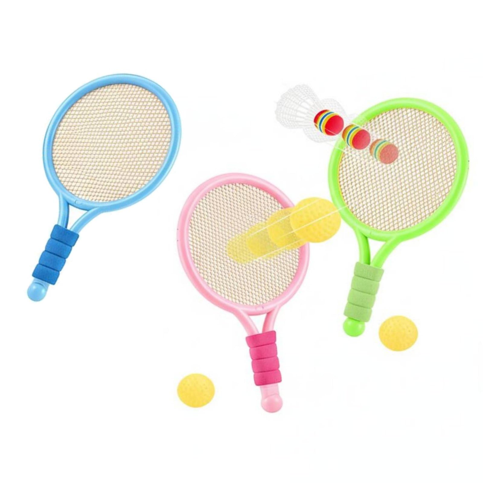 Parent-Child Interaction Children's Badminton Racket Set 2-in-1 Game Kids' Tennis Racket Toy Non-Slip Grip Beginner Sports Toy Set Lightweight for Beginners, Toddlers, Ou-image-15
