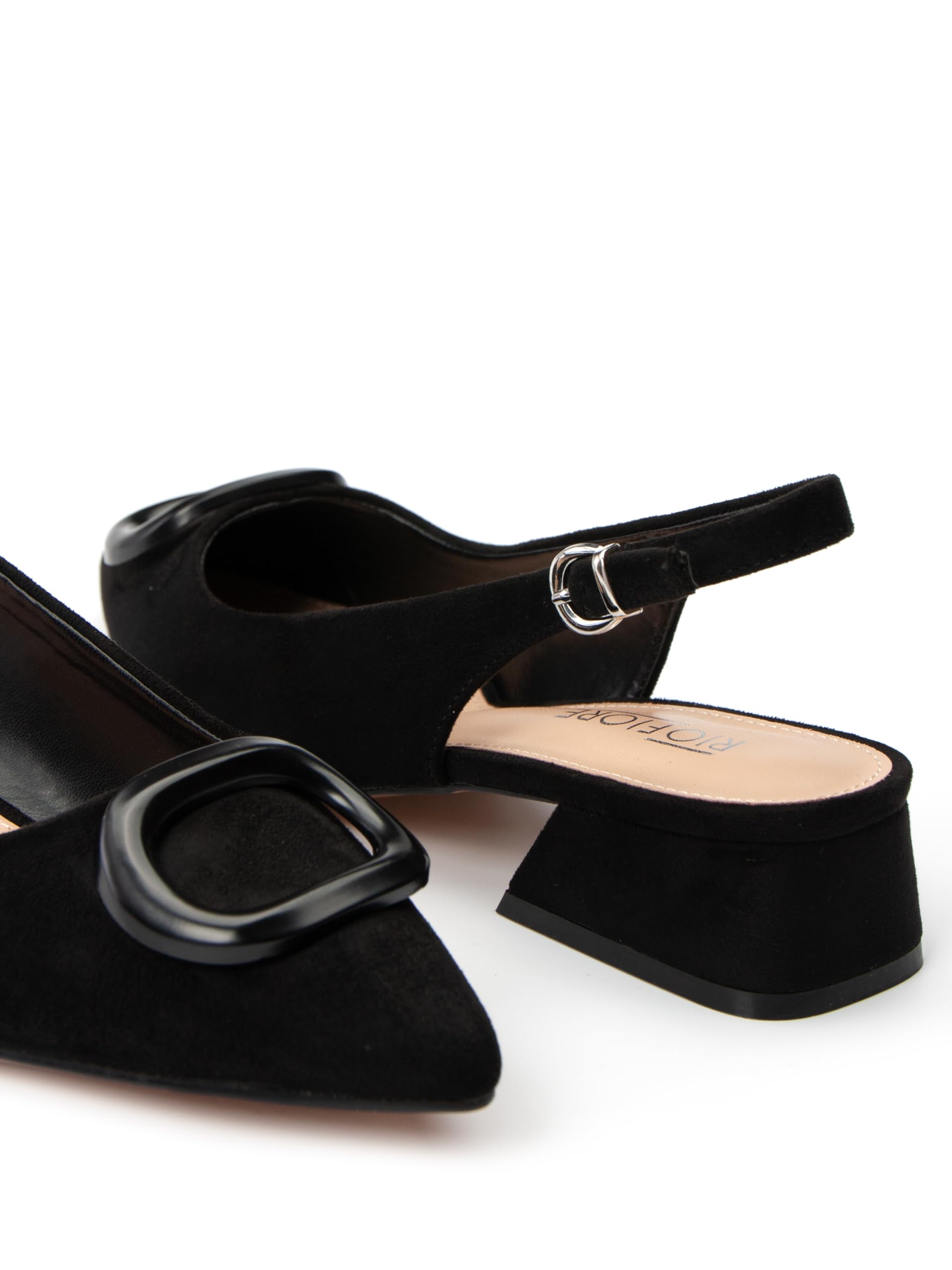 Pumps, Damen Slingpumps, 4 cm Blockabsatz, weiche Wildlederimitat/Kunstleder, Bequeme Pumps mit Absatz, Weiß/Schwarz/Weinrot/Beige/Blau/Gelb/Taupe, Slingbacks, Rückengurt, ML682-0716