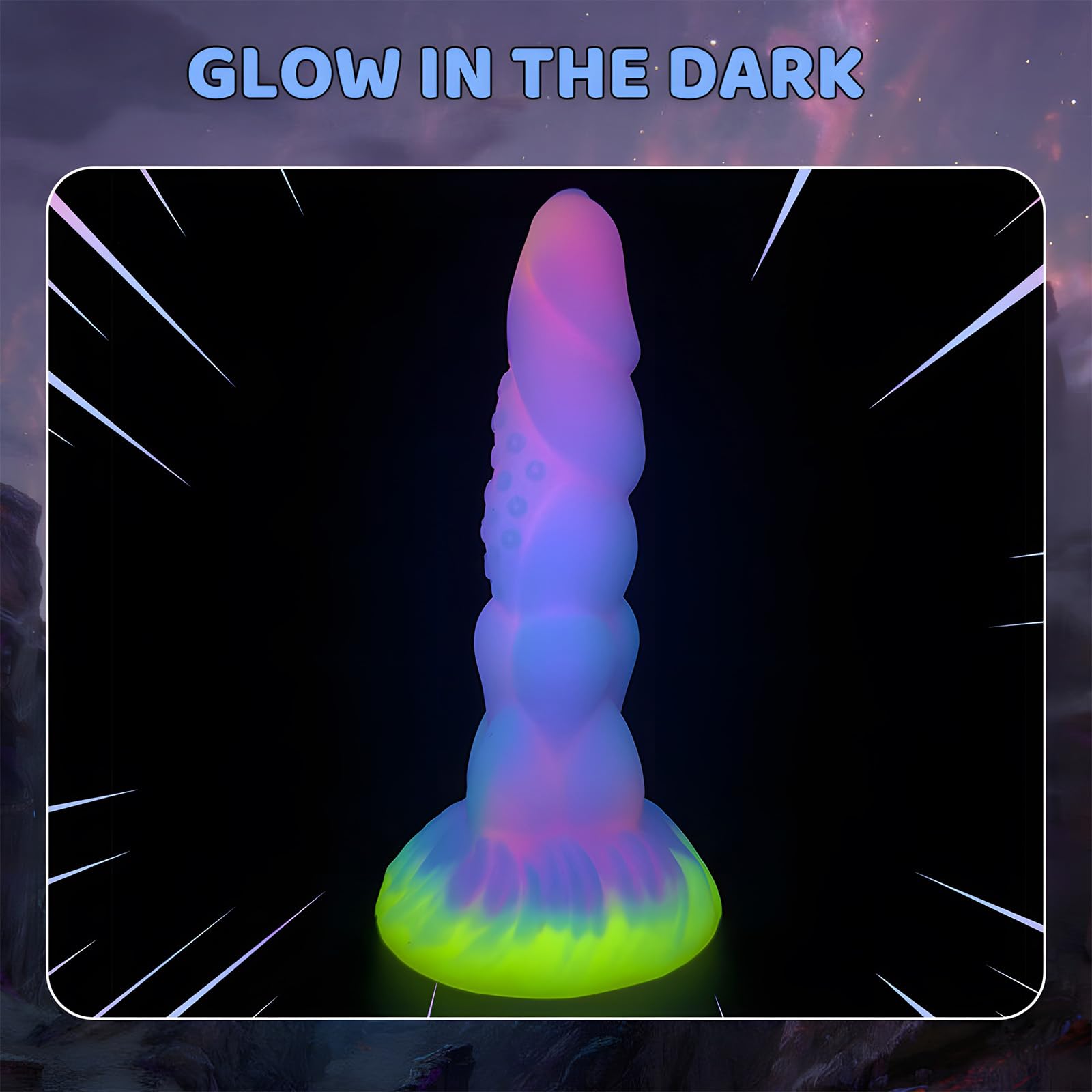 8.2" Realistic Dildo Monster Alien Dragon Dildo Luminou Glow in The Dark, Fantasy Dildo Silicone Knot Dildo Thick Dildo Creature Cocks Adult Toys for Women Men Wedding Gift