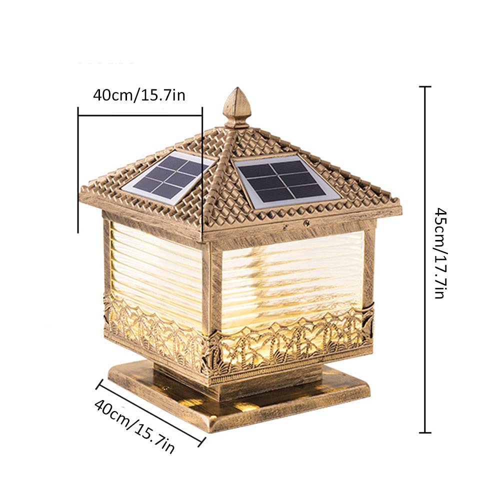 CHENKUI Solarna Lampa Słupkowa W Stylu Chińskim Przemysłowe Oświetlenie Pocztowe Kreatywne Oświetlenie Kolumnowe Z Latarnią W Kształcie Słupa Czujnik Zmierzchu Do Świtu IP54 Wodoodporny Super Jasny