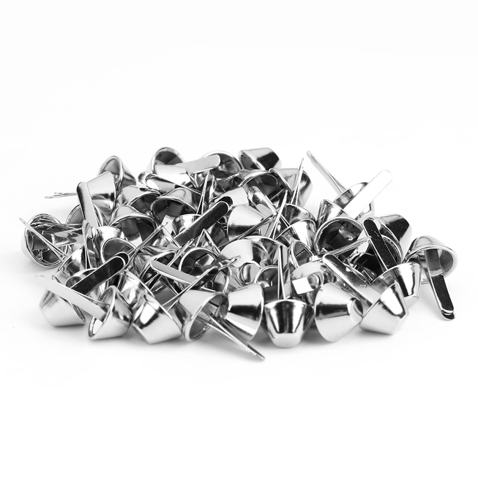Hilitand 50 Pcs Nailhead Stud, Purse Handbag Cone Feet Nailhead Stud Spike Leather Craft Supplies(10mm-Nickel)