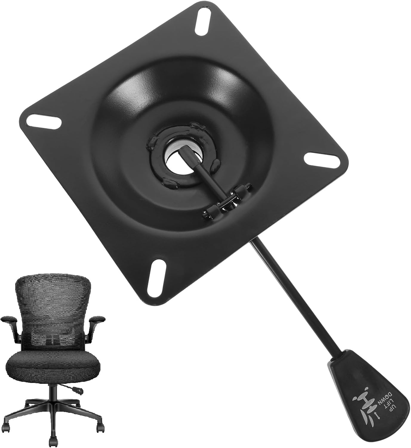 TEHAUX Chair Swivel Tilt Control Seat Mechanism Adjustable Lift Swivel Base for Office and Bar Chairs Sturdy Iron Construction Easy Installation and Replacement