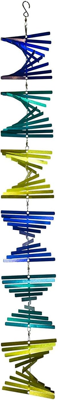 In the Breeze Stacked Shimmer Helix Hanging Wind Spinner, Stainless Steel, Cascade,7056