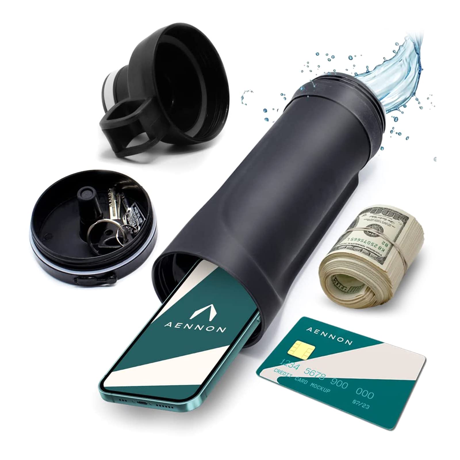 Mabta Diversion Safe Water Bottle with Hidden Compartment for Cards Keys Cash Valuables Money Home Travel Secret Storage Mug