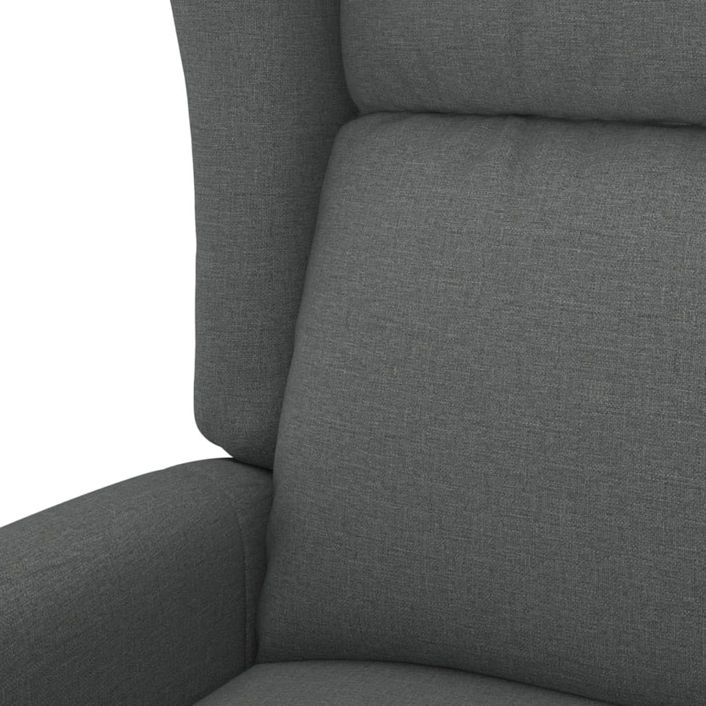 Genérico Sillón orejero reclinable eléctrico de Tela Gris Oscuro,Sillas,Sillones-3098320