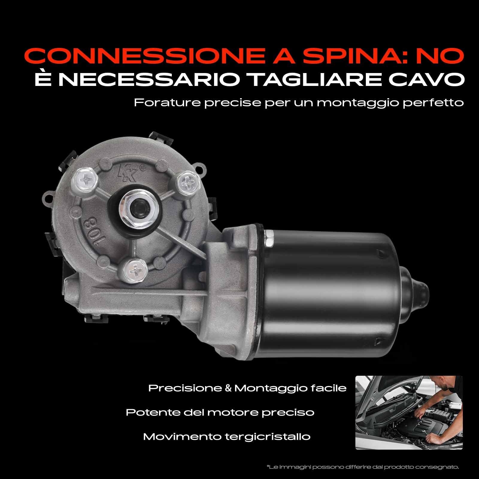 Frankberg Motore Tergicristallo Motore Tergicristallo Parabrezza Compatibile con Qubo 225 Nemo Station Wagon Bipper Tepee Fioino Furgone/MPV 225 Bipper AA Replace# 064300015010,98846221