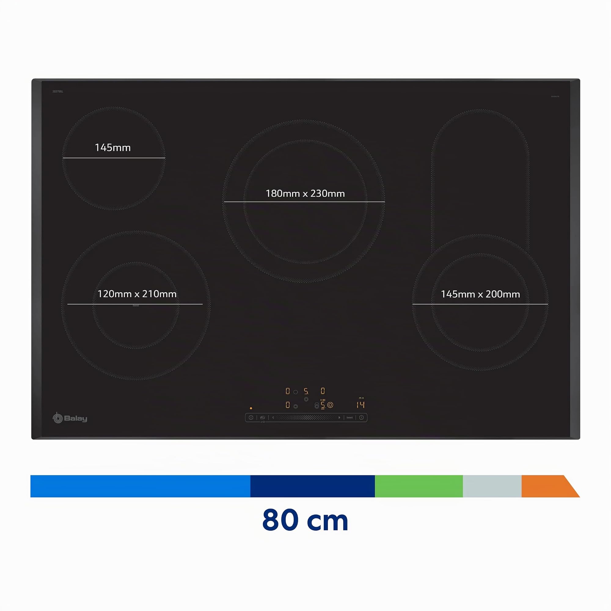 Balay, Placa vitrocerámica, 4 fuegos, Boost, negro, 3EB786LQ | Hierve agua en tiempo récord con la función Boost.