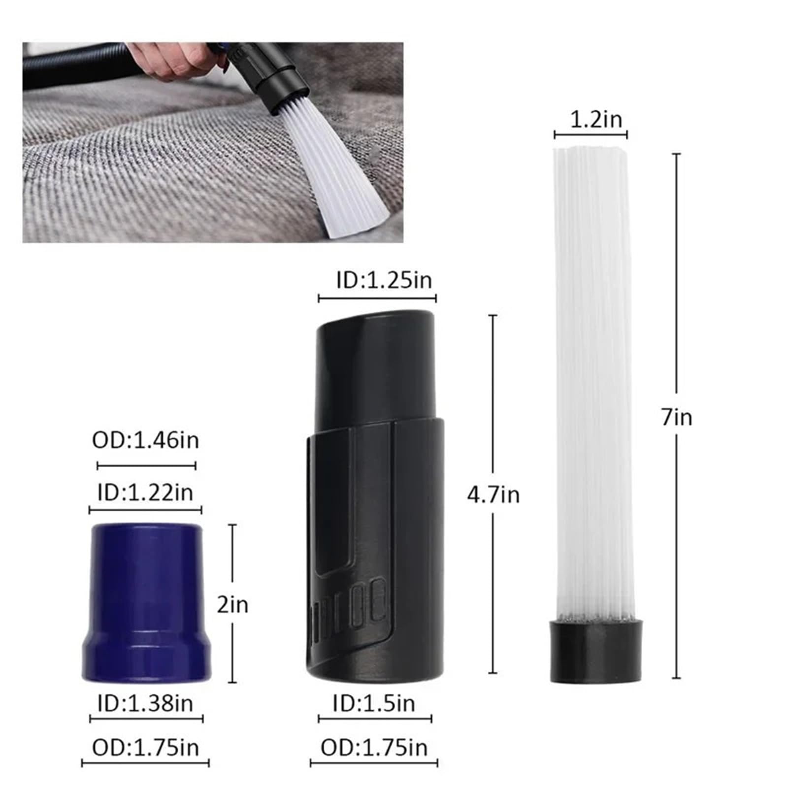 Boquilla de Cepillo for aspiradora, Herramienta de Limpieza de Cabezal de Cepillo de 32 y 35Mm, Cabezal de Boquilla de succión Delgado y Plano Largo y Flexible for Cama Universal(HXL2175)