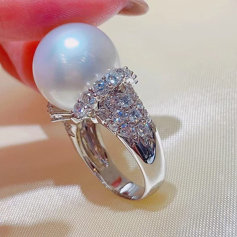 Pearl Ring 925 Silver fashion Ladies ring Cubic Zircon oxide ring Wedding ring Women Jewelry Rings Statement3
