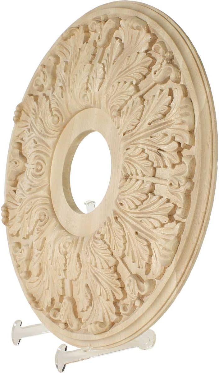 Ekena Millwork 16"OD x 3 7/8"ID x 1 1/8"P Carved Florentine Ceiling Medallion, Maple (Fits Canopies up to 5 3/8")