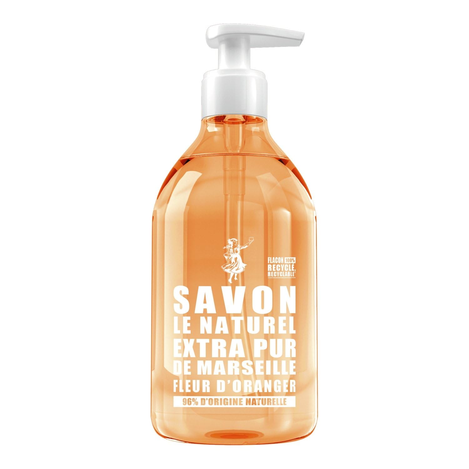 LE NATUREL – Savon Liquide Douceur Fleur d’Oranger, Parfum Frais et Apaisant (Flacon 500mL) - lot de 3 - Vendu par Lot