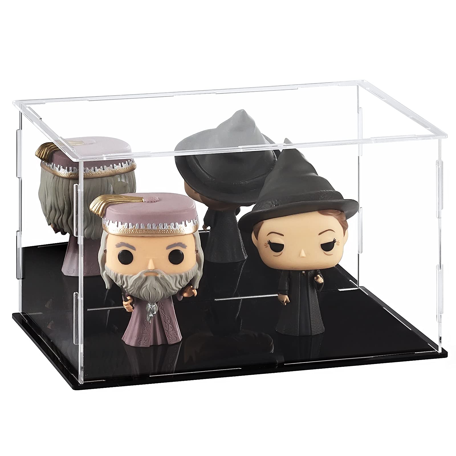 CECOLIC Acrylic Display Box, Clear Acrylic Display Case Assemble Countertop Cube for Collectibles Action Figures(250x150x150mm, 9.8x5.9x5.9in)