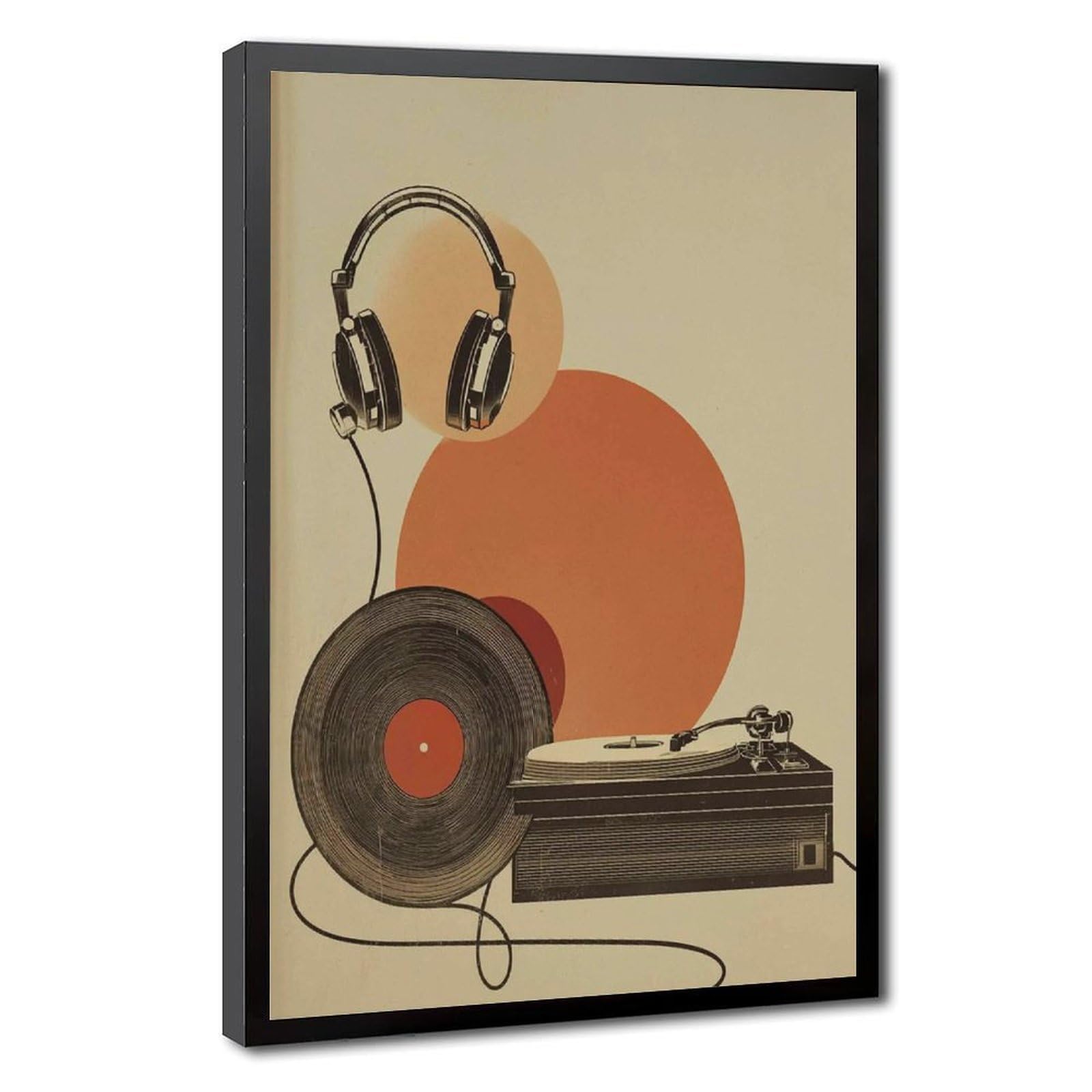 Bareronor Retro Vinyl Record Canvas Poster Bedroom Decor Landscape Office Room Decor Gift 24" L X 36" W