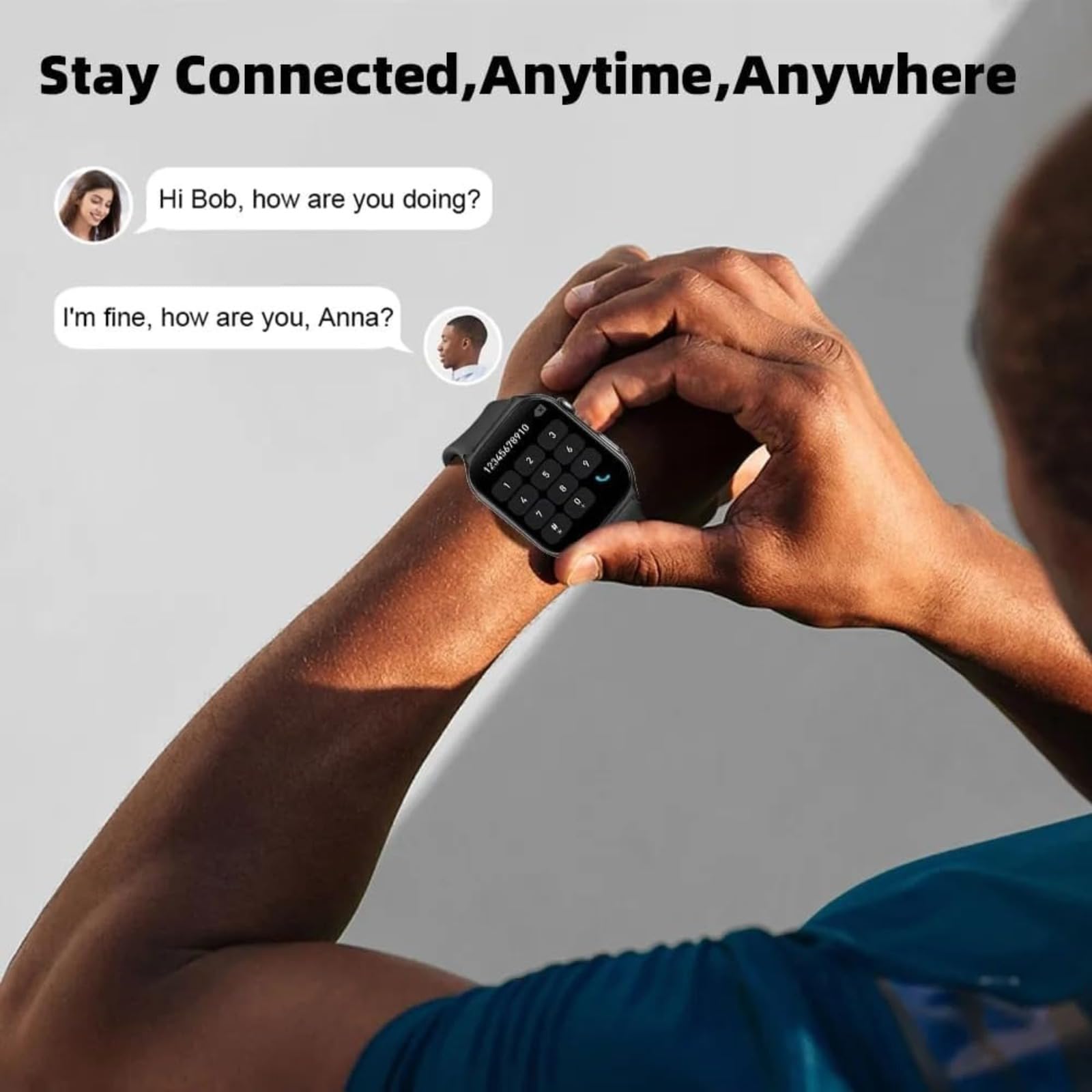Reloj inteligente con seguimiento de fitness con llamadas Bluetooth y múltiples modos deportivos, reloj con pantalla táctil impermeable IP68 para usuarios diarios y de fitness