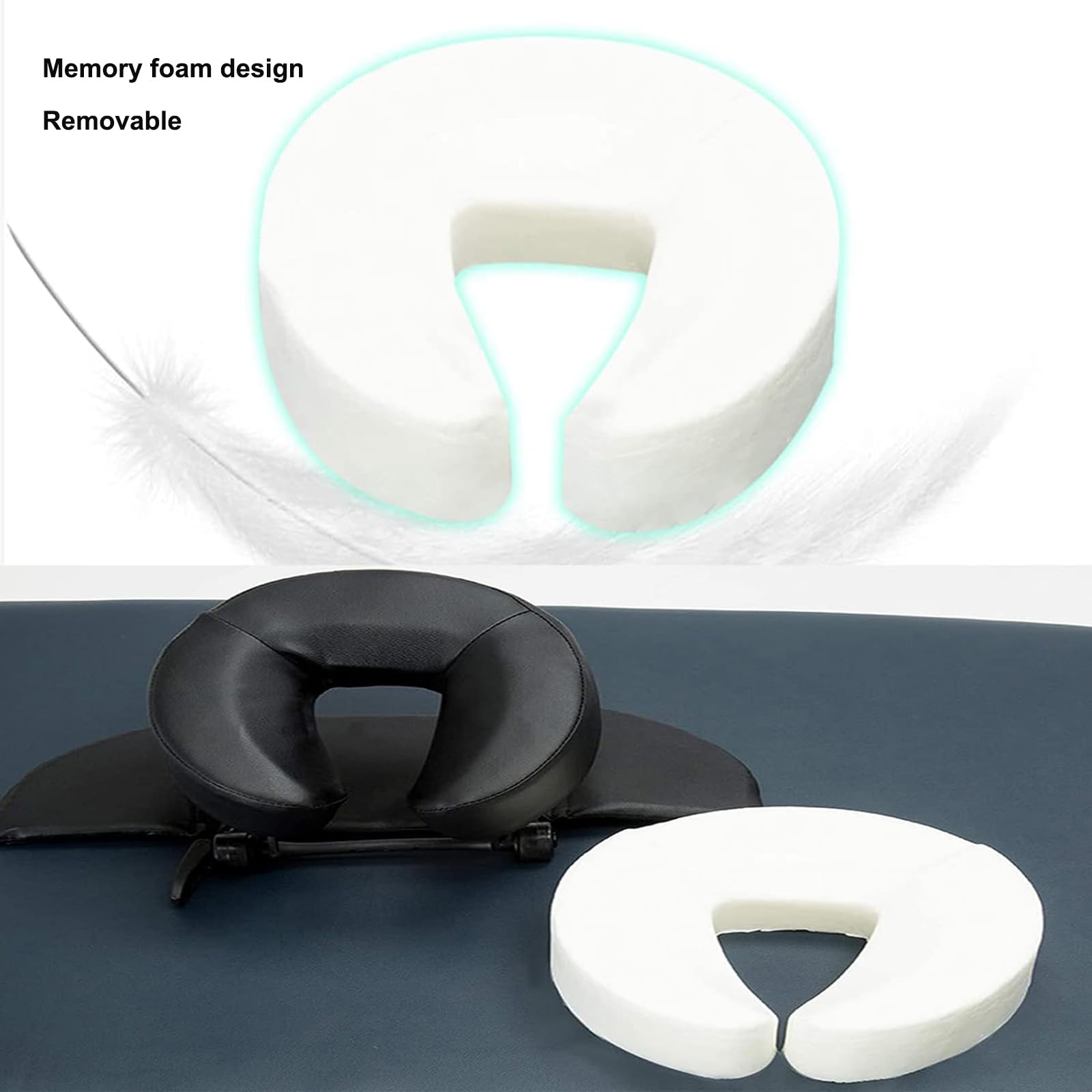 Massage Face Cradle Cushion, Leisure Sleeping Pillow, Facial Pillow with Bracket, 0-90° Adjustable Angle, 5cm Height Adjustment, Memory Foam Design, for Massage Table SPA Salon