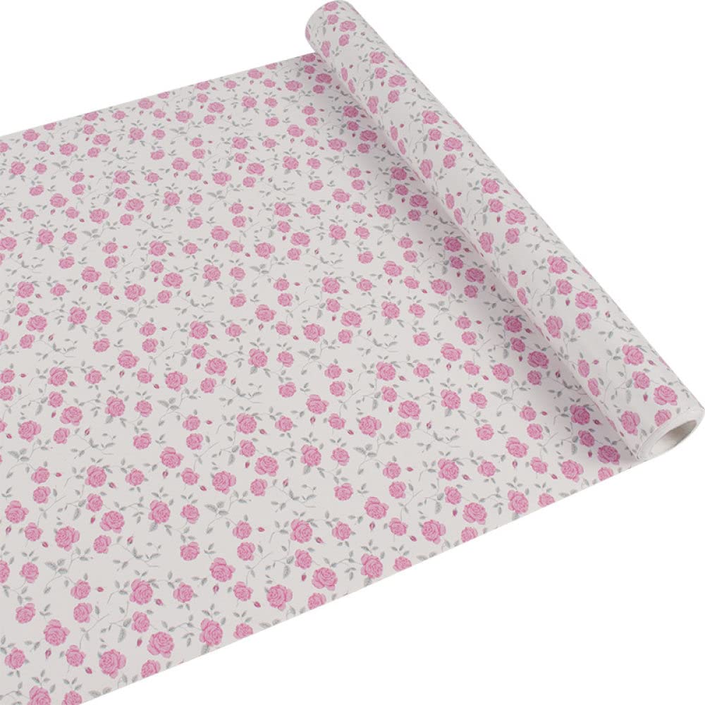Carta Adesiva Per Mobili, Rose Rosa Rustiche Su Bianco Effetto Pvc Peel And Stick Carta Da Parati Pellicola Impermeabile Per Mobili In Vinile Appiccicoso Per Ristrutturazione Di Appartamenti Per Mob
