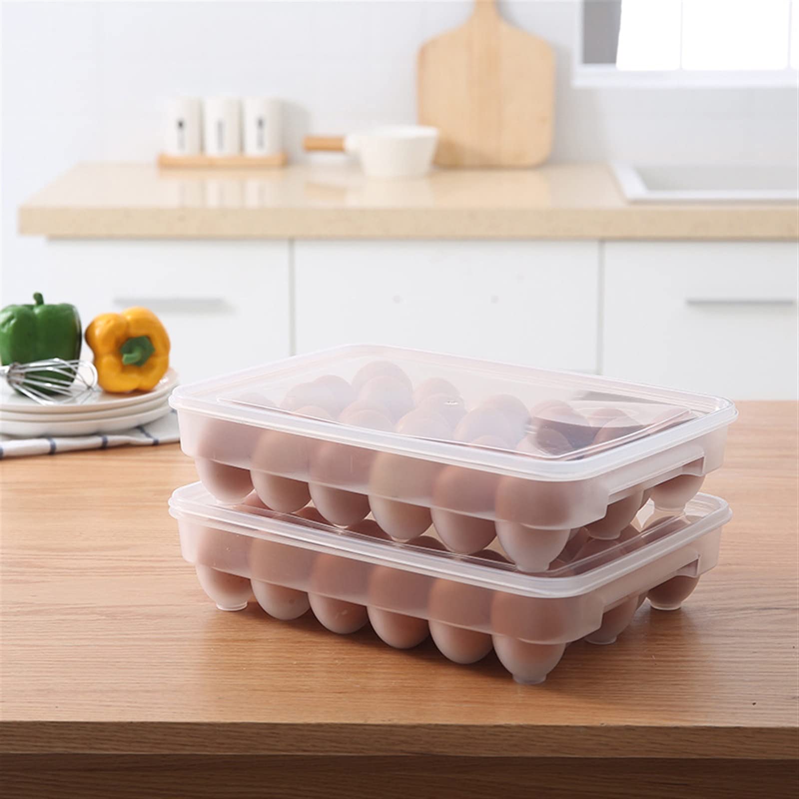 Cubo de Huevos para Nevera, Soporte de plástico para Nevera, Bandeja para congelador, Caja contenedora de Almacenamiento, Organizador de Huevos de Cocina (25,5)