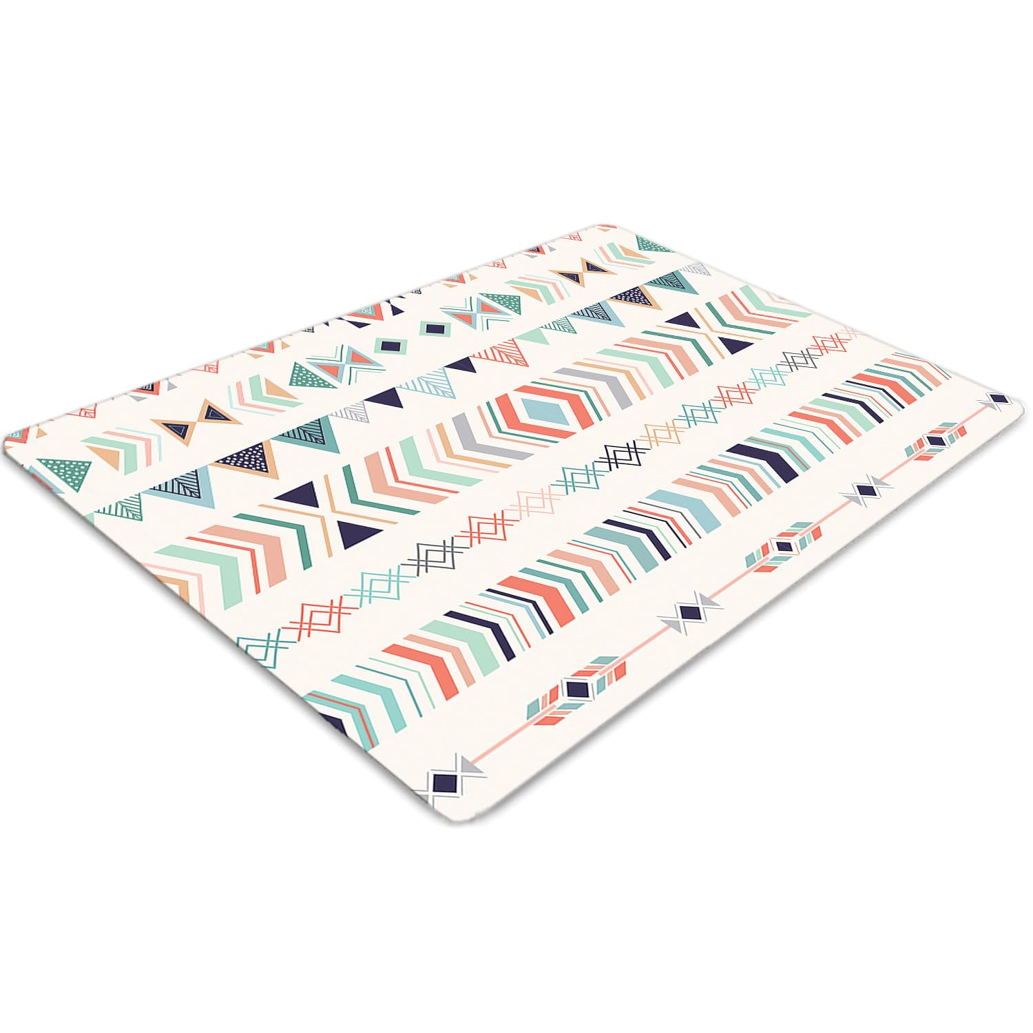 Tapis protège-sol bureau rectangulaire au style ethnique pour maison