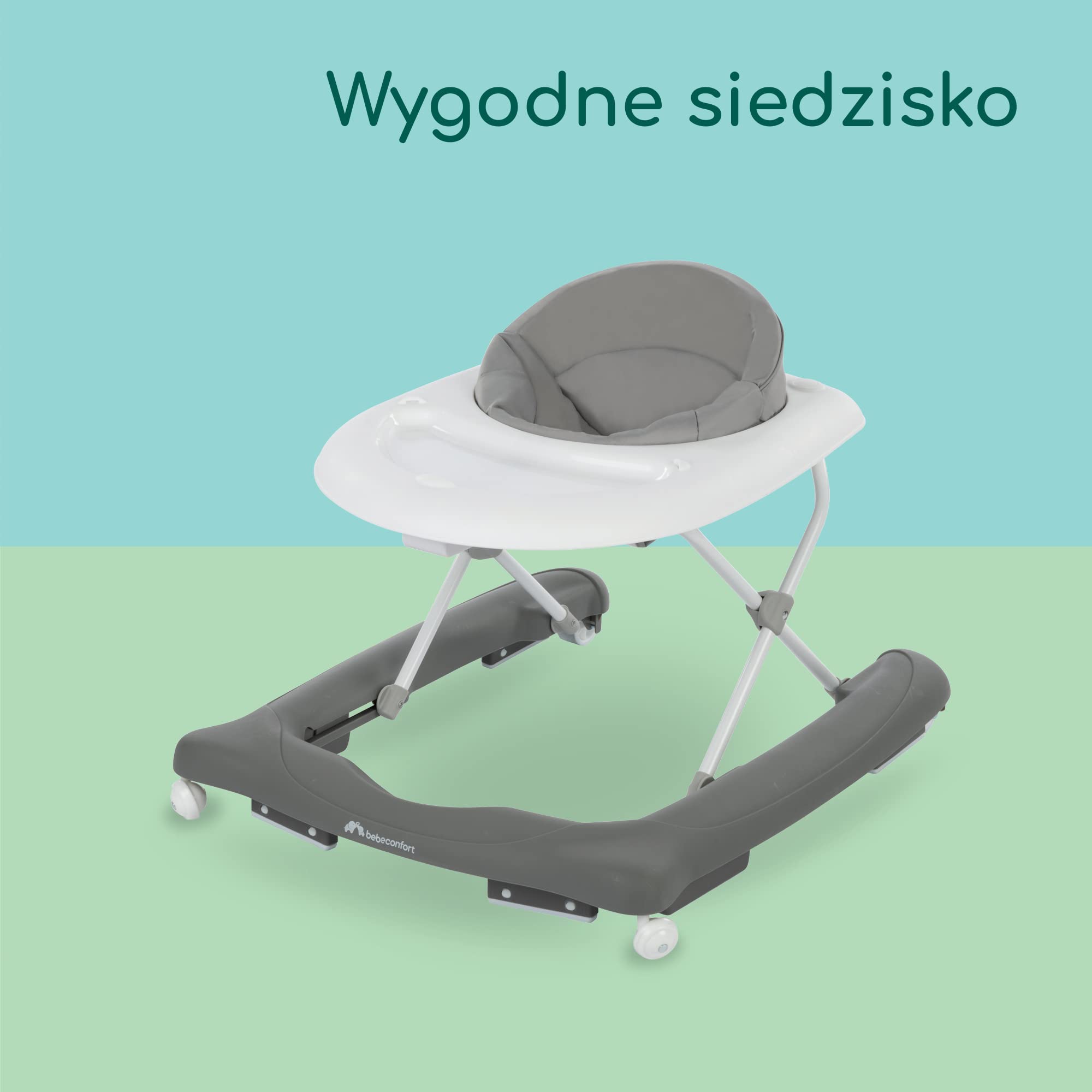 Bebeconfort Chodzik Explorer ze zdejmowaną tacką, łatwy do składania chodzik dla dzieci od 6 do 18 miesięcy o wadze do 12 kg, Grey Mist