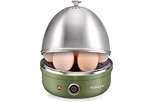 VOBAGA Electric Egg Cooker, Stainless Steel (Green)